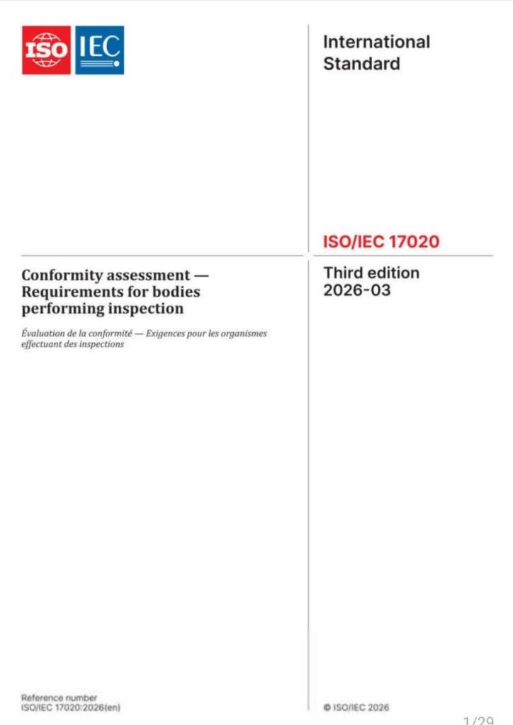 Checklist for assessment inspection bodies based on ISO/IEC 17020:2026 standard